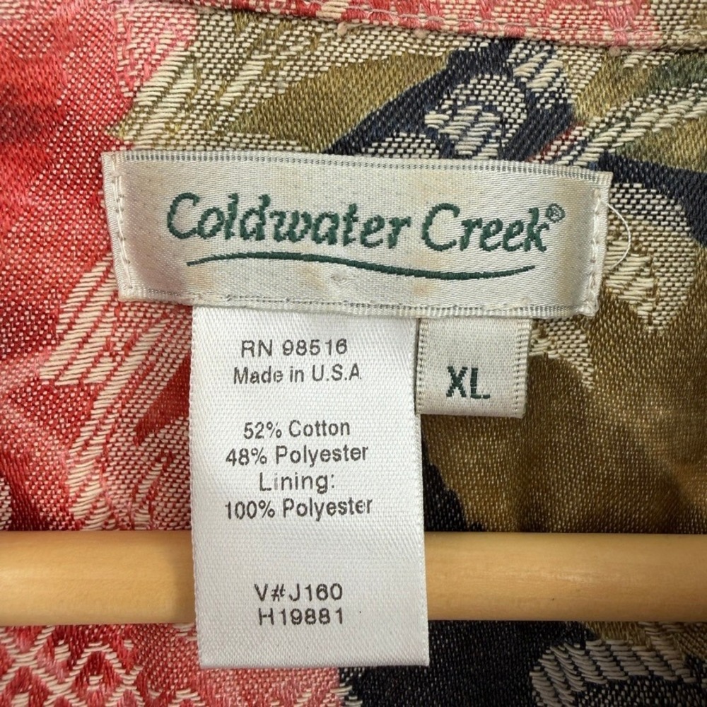 Vintage Coldwater Creek Tapestry Jacket Women XL Floral Woven Boho Cottage - Picture 3 of 10